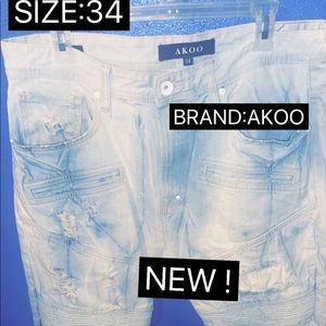 Akoo, Jean Shorts , Size 34 BRAND NEW! WITH TAGS